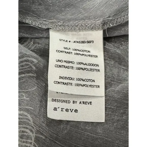 A'Reve Women's Tank Top Sz L Sliver White Sheer Lace Fairy Grunge BOHO - Picture 9 of 11